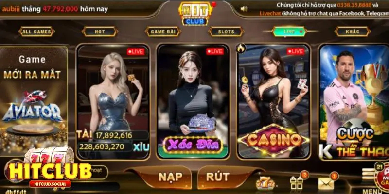 Hướng dẫn chơi casino tại Hitclub