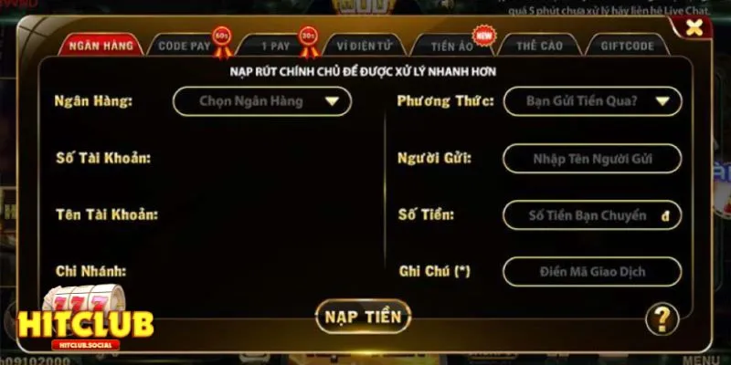 Tầm quan trọng của việc nạp tiền vào tài khoản tại Hitclub